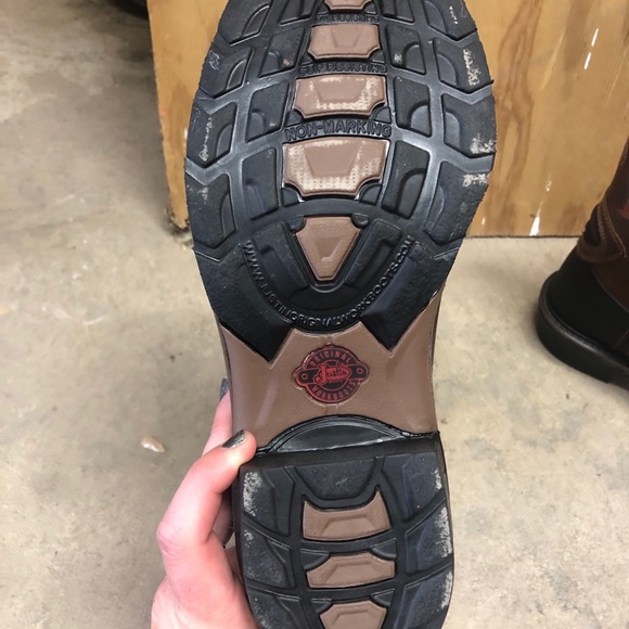 JUSTIN LEATHER COWBOY WORK BOOTS MEN'S 10D - Picture 5 of 6